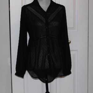 SugarLips Black Sheer Blouse